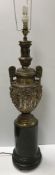 A 19th Century plated on copper table lamp of large proportions,
