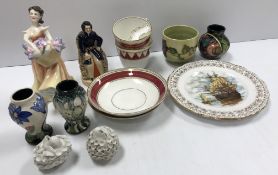 A collection of various china wares to include two small Moorcroft vases, one dated 2005,