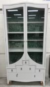 A Philip Warren painted display cabinet