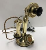 A vintage GEC brass candlestick telephon