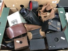 A collection of various photographic equ