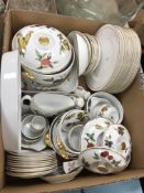 A collection of Royal Worcester Evesham pattern dinner wares including tureen and cover, pie dish,
