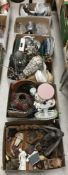 Six boxes of assorted sundry household items to include place mats, decorative vases, glassware,