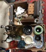 Two boxes of decorative china,