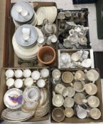Five boxes of assorted china wares to include various blanc de chine type figurines,