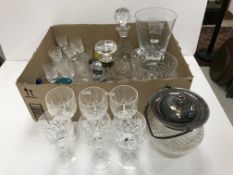 A collection of cut and other glassware including six Stuart crystal wines,