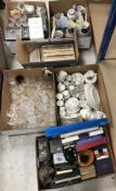Three boxes of assorted decorative china wares to include a Susie Cooper 