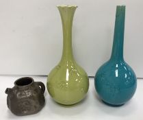 A Bretby bronzed pottery miniature teapot / vase, 7.