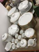 A Richard Ginori Art Deco style gilt banded dinner service (design 