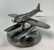 An early 20th Century chrome plated radiator cap/car mascot in the form of Supermarine Schneider
