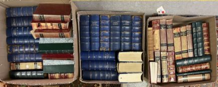 Three boxes of leather bound Italian books