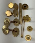 A collection of one pair of 9-carat gold cufflinks,