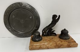 An early 20th Century Art Deco style desk stand,