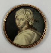 A 19th Century Italian miniature portrait study of 