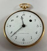 An 18th Century French gold cased full face pocket watch,