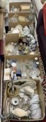 Six boxes of assorted decorative china and glassware to include ornaments,