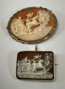 Two various 20th Century cameo brooches