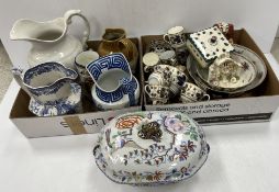 A 19th Century Mason's ironstone blue transfer and polychrome decorated soup tureen decorated with