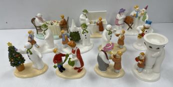 A collection of ten Coalport Characters limited edition The Snowman figurines comprising 