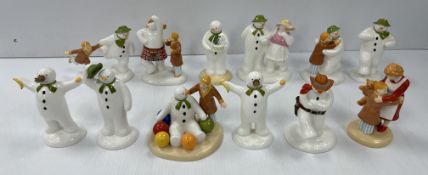 A collection of twelve Coalport Characters first edition The Snowman figurines comprising 
