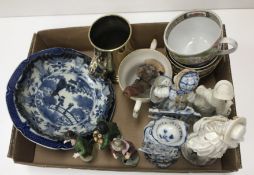 A box of various china wares, etc.