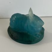 WITHDRAWN A Pâte de Verre rabbit paperweight in the manner of Amalric Walter,