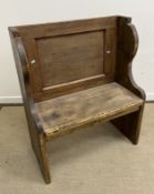 A pine pew style chair 81.