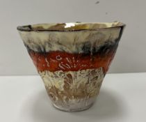 A Simon Carroll (1964-2009) terracotta bowl with impressed decoration,