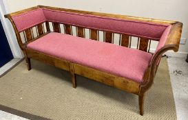 A Biedermeier sofa with pink base (stripped)