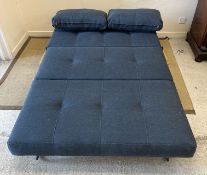 An Innovation Living Cubed 140 two seater sofa bed in Nist blue,