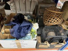 Two boxes of sundry items to include various garden lights,