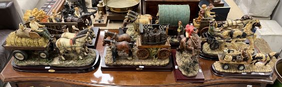 A Leonardo Collection horse and cart figure 