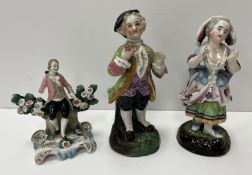 A collection of three Continental porcel