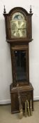 A modern oak cased long case clock, the