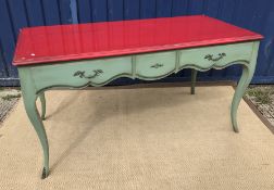 A modern 'Grange' painted bureau plat in