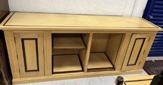 A modern maple veneered side cabinet, th