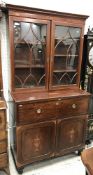 A 19th Century mahogany and inlaid secre