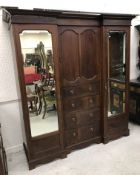 An Edwardian mahogany and inlaid break f