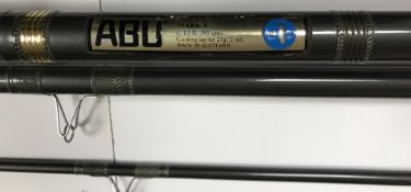 A collection of four various fly rods including a Shakespeare International 810 8½' two piece rod,