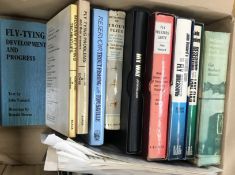 A box of various fishing books to include JOHN WILSON 