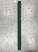 A Courtland CX Fly CX390 9 foot 4# three piece travel rod in canvas covered cylinder,