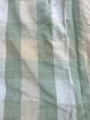 WITHDRAWN Two pairs of cotton interlined curtains with fixed goblet headings in mint / green check,