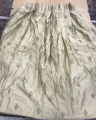 WITHDRAWN Two pairs of silk slub type interlined curtains with fixed goblet headings,