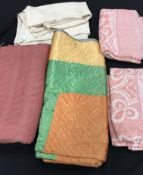 A 20th Century pink stitched quilt, approx.