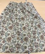 Three pairs of cotton type lined curtains with fixed triple pencil pleat headings,