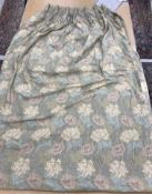 Two pairs of cotton interlined curtains with fixed triple pencil pleat headings in William Morris