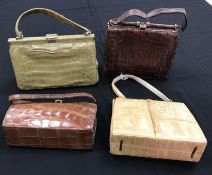 A box containing assorted vintage leathe