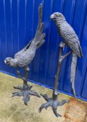 A pair of chocolate patinated bronze fig