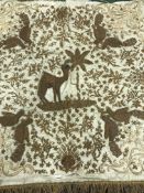 A panel heavily embroidered with metalli