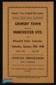 War time 1945/46 Grimsby Town v Manchester Utd Football League (North) championship programme 19